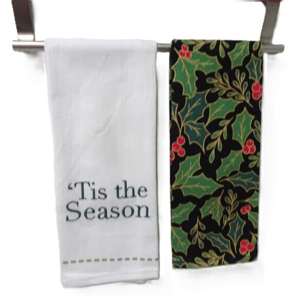 Holiday Kitchen Towel Set with Spoon Rest 'Tis the Season - Picture 2 of 4